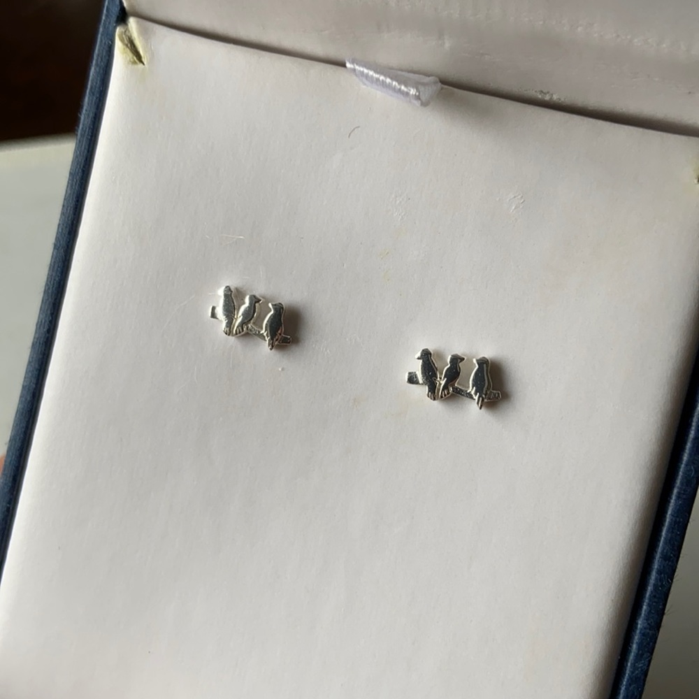 Sterling Silver Birds on a Branch Earrings